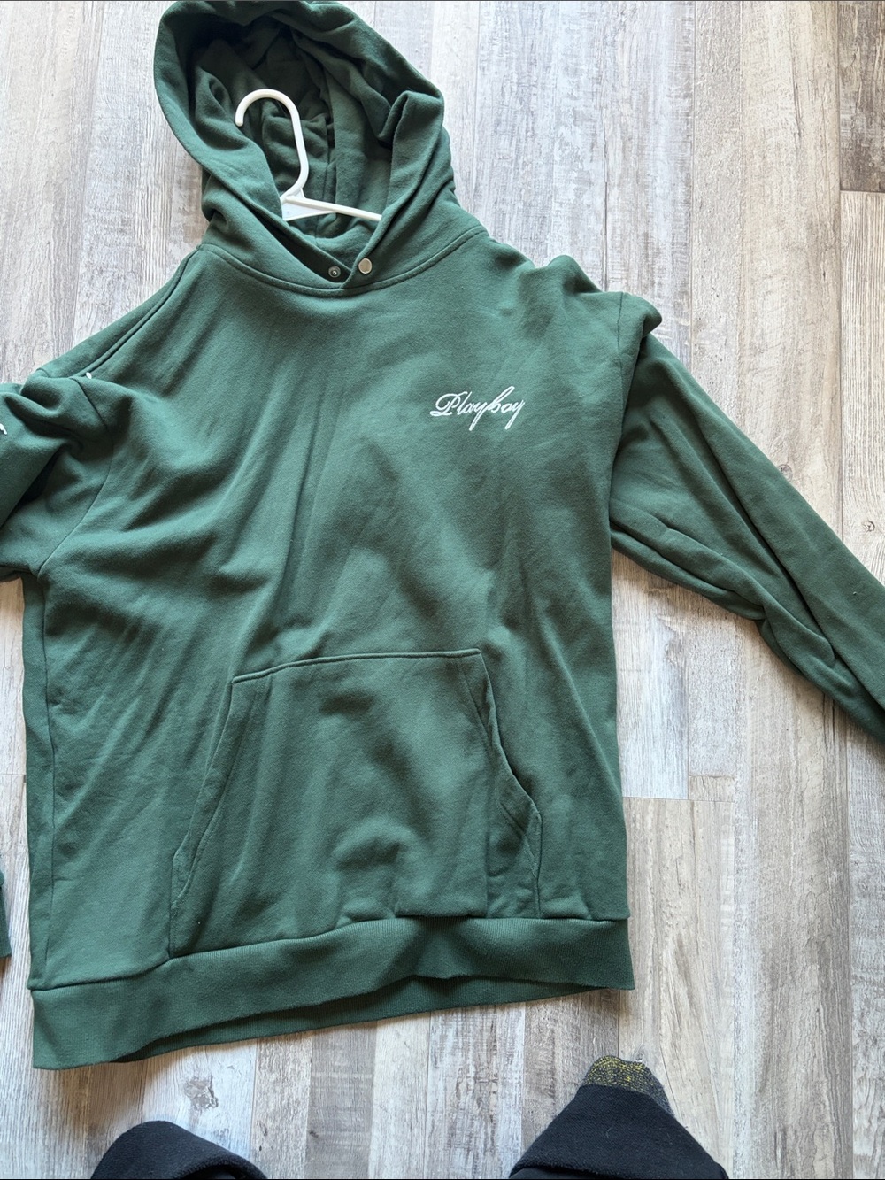 PLAYBOY Forest Green Hoodie with White Script
